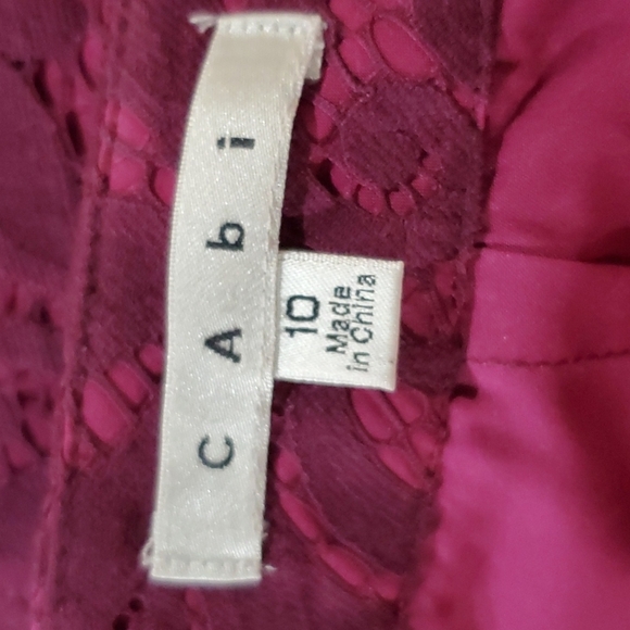 Cabi magenta lace overlay midi skirt - Picture 5 of 6